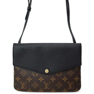 Louis Vuitton Monogram Leather Brown Twice Shoulder Bag